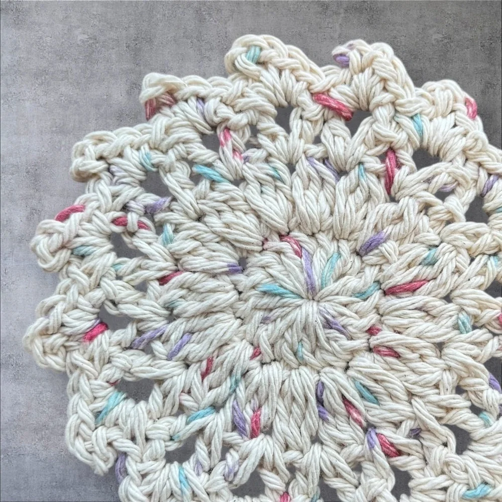 Elegant Multicolor Crochet Bath Coasters